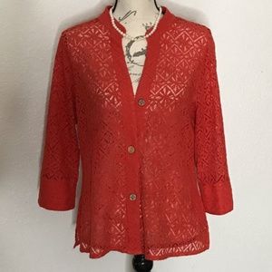 Rebecca Malone Burnt Orange Cardigan SZ LG